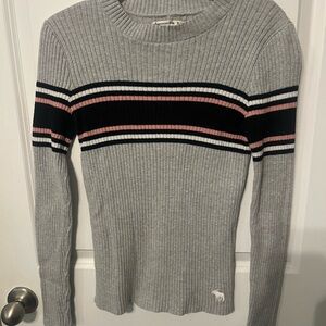 Abercrombie & Fitch Gray Striped girls Sweater
